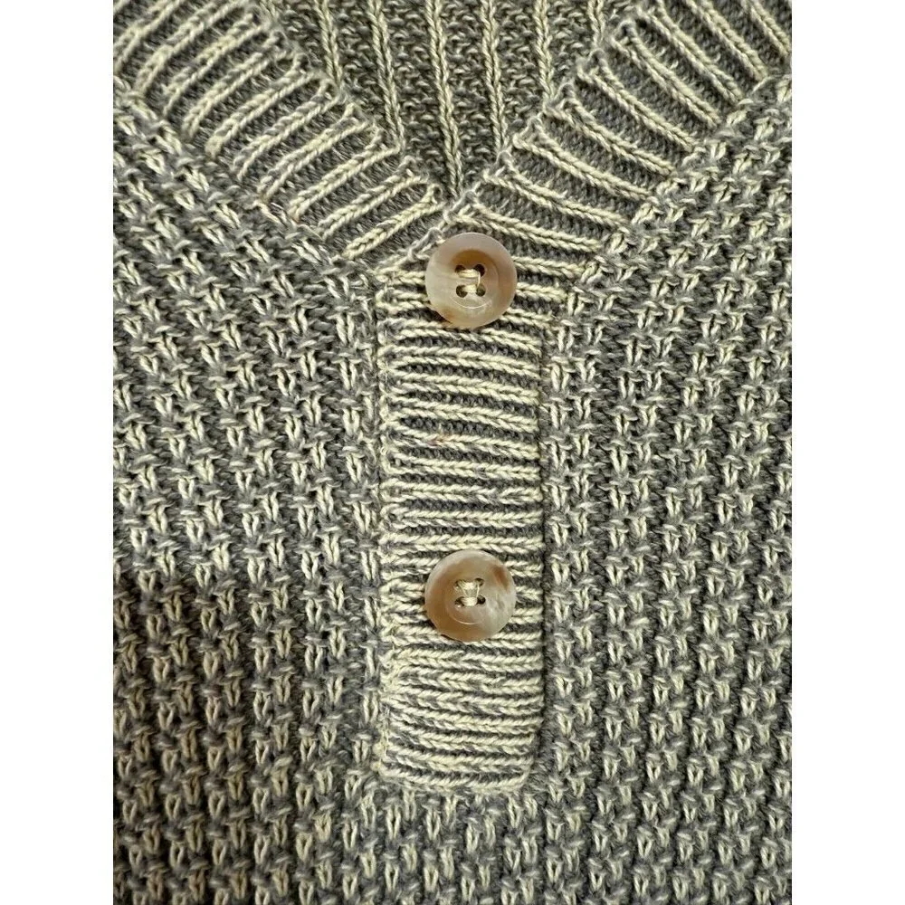 Carlyle Sweater Men's Large Green Cotton Ribbed Chunky Pullover USA La Cumbre